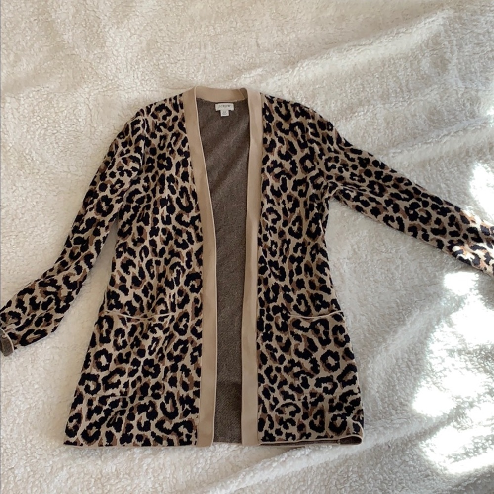 Jcrew Leopard Sweater Cardigan